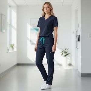 FIGS Technical Collection Navy Blue Scrub Pants Women's Size M Navy